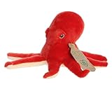 Aurora® Responsibly Made Eco Nation™ Eco Softies™ Octopus Stuffed Animal - Ideal for Playtime Adventures - Perfect for Birthdays or Just Because - Red 9.5 Inches