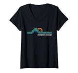 Photo Gallery donna crested butte co usa design retrò stile montagna maglietta con collo a v Photo Gallery donna crested butte co usa design retrò stile montagna maglietta con collo a v