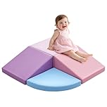 Baby Soft Play Set: 4 Pcs PU Leather Softplay Kids Soft Play Blocks - Soft Play Equipment for Toddlers - Indoor Playground Climb and Crawl Toys Purple for Home
