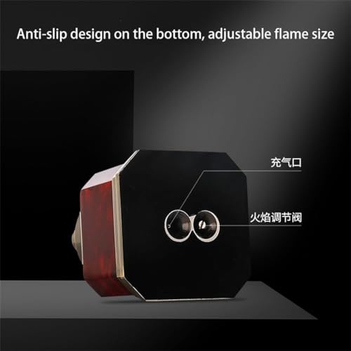 Encendedor de escritorio recargable con llama ajustable miniatura 4