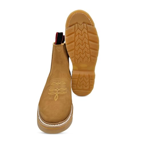 Western Shops Mens Short Ankle Western Rodeo Cowboy Boot, Mens Leather Soft Toe Work Boot3