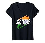 Womens Cricket Patriotic India Sports Jersey Gift V-Neck T-Shirt
