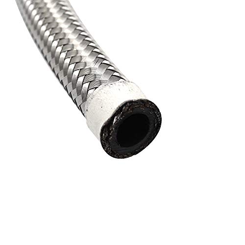 Sangmei 2M Siliver AN6 Nylon e linha de combustível trançada de aço inoxidável 6AN CV#