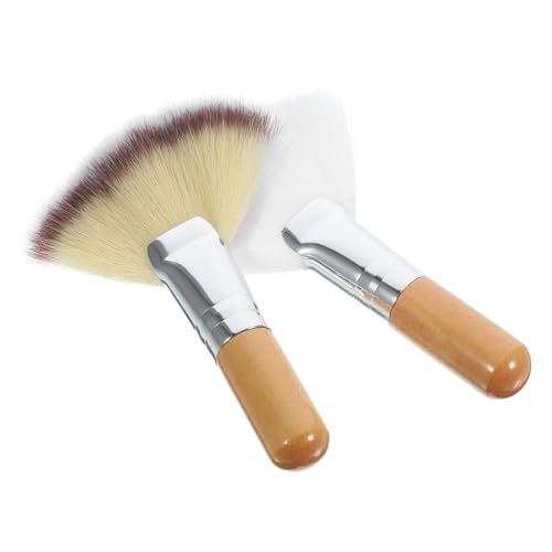 minkissy Fluffy Fan Makeup Brush for Loose Powder Blush Highlighting Facial for Estheticians