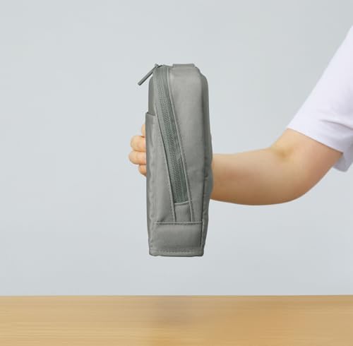 KOKUYO Pencil Case Pouch, Haco-Biz Standing Pen Pouch Bag, Foldable Stand up Pencil Holder Organizer, Large Capacity Portable Pencil Box for Office Supplies, Gray by KOKUYO - Used condition - Image 7