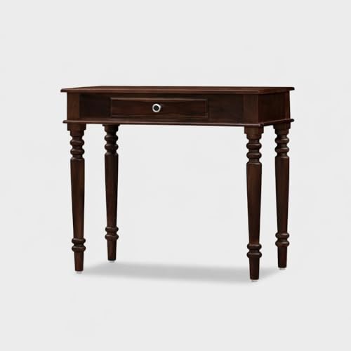 Image of Study Table with Chair for Students Study Desk Table Office Table for Work from Home Writing Office Desk Computer Desk (Dark Walnut)