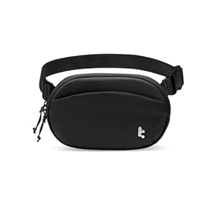 tomtoc Belt Bag with RFID Blocking, 1.5L Cross Body Fanny Pack, Sling Bag, Waist Bags with Adjustable Strap for Travel Walk, Black