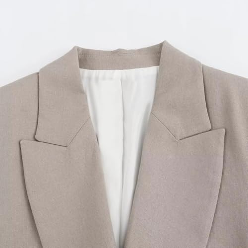 Women Faux Linen Colorful Chic Blazer Roll-Up Long Sleeve Office Business Party Host Suit Outwear3