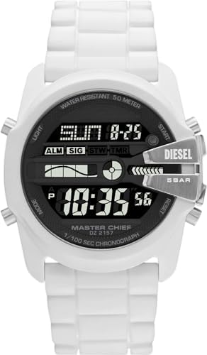 Diesel Master Chief Men's Digital Movement Watch with Silicone, Stainless Steel or Leather Strap