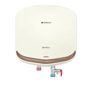Havells Bianca 3 litre 3 KW Instant Water Heater with Flexi Pipe & 2 year comprehensive, 3 year warranty on heating element and 5 year warranty on inner container (Ivory Champagne Gold)