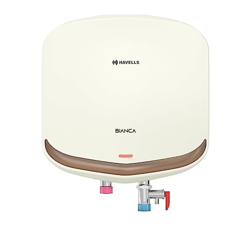 Havells Bianca 3 litre 3 KW Instant Water Heater with Flexi Pipe & 2 year comprehensive, 3 year warranty on heating element and 5 year warranty on inner container (Ivory Champagne Gold) Wall | 1 Count Havells Bianca 3 litre 3 KW Instant Water Heater with Flexi Pipe & 2 year comprehensive, 3 year warranty on heating element and 5 year warranty on inner container (Ivory Champagne Gold) Wall | 1 Count