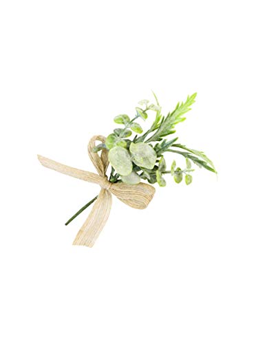 Générique – Mini ramo de hojas con cinta de tela, 15 x 8 cm