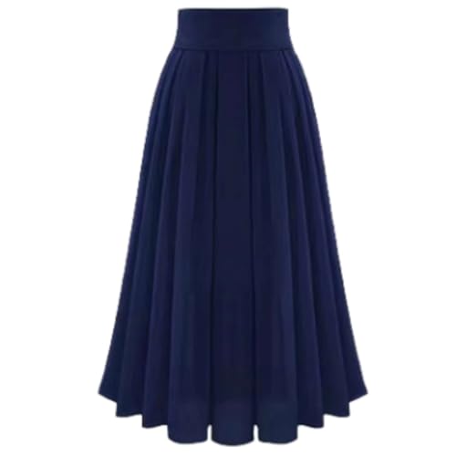 Jupe en mousseline de soie haut de gamme en taille 48 avec finitions soignées couleur bleu