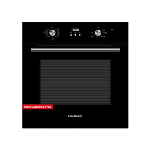 Corberó - Horno Multifunción Plus | CCHMD805N | 70L | Hidrólisis | 8 Programas | Guías Extraíbles | Mandos Escamoteables | 3000W | Cristal Negro