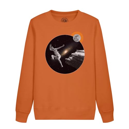 Sweatshirt enfant espace en coton doux avec motif lune surréaliste