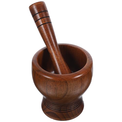JOYOFREELY Mortero de Plástico Marrón Diseño Ergonómico y Cómodo para Molinillos de Ajo, Utensilio de Cocina Adecuado para Preparar Especias Hogar