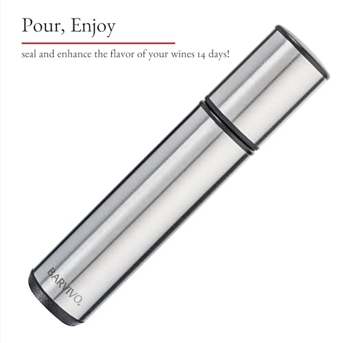 BARVIVO Premium Wine Preserver Kit - Extra Easy to Use Wine Bottle Stoppers & Vacuum Wine Pump - Keeps Red & White Wine Fresh for up to 14 Days - Ideal Gift Set for Any True Wine Lover