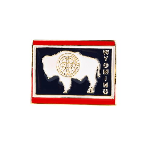 Image of State Shaped Map Lapel Metal Pin Enamel Brooch Keepsake Beautifully Designed for Backpack Hat