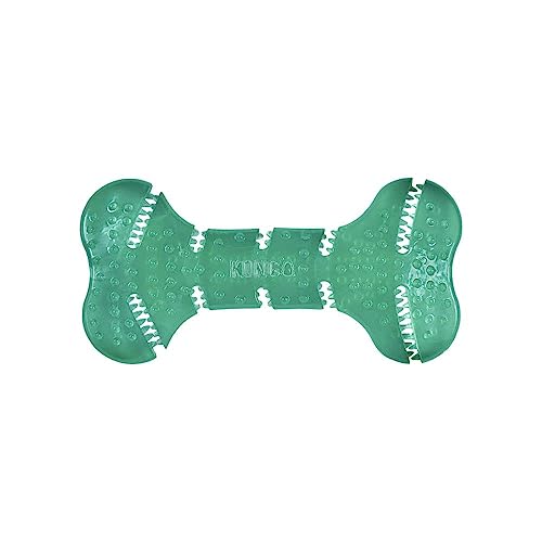 image for KONG Squeezz Dental Bone - Dog Toy for Cleaning Teeth - Flexible Chew 