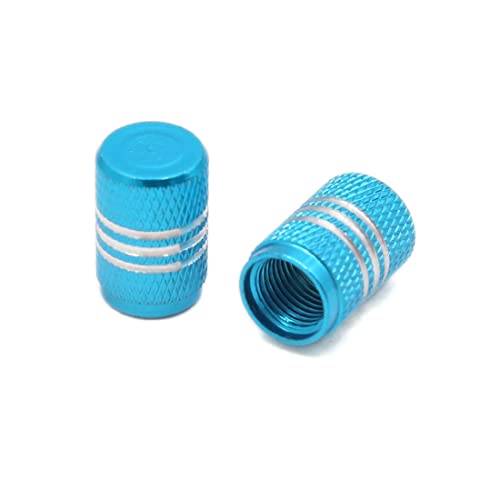 Ruilogod Coche de aleación de Aluminio de la válvula de neumático de la aleación del Coche Tapa de la Tapa del Polvo del Tallo Protector Azul 2pcs