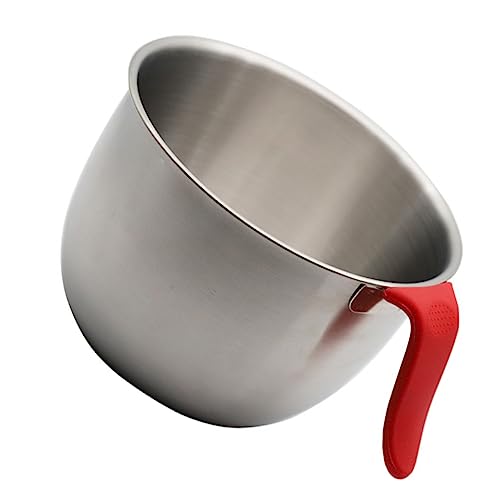 Tazón resistente crema con asas de acero inoxidable para mezclar miniatura 1
