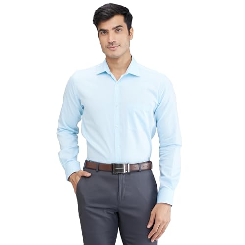 Park Avenue Men's Slim Fit Structure Pattern Pure Cotton Semi Cut...