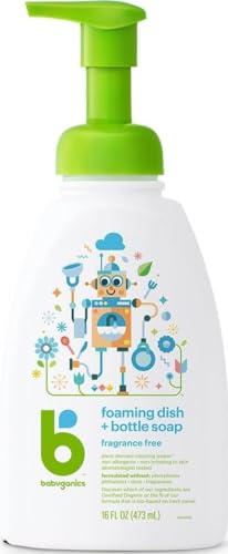 Image of Babyganics Foaming Dish Soap, Pump Bottle, Fragrance Free, 16 oz.