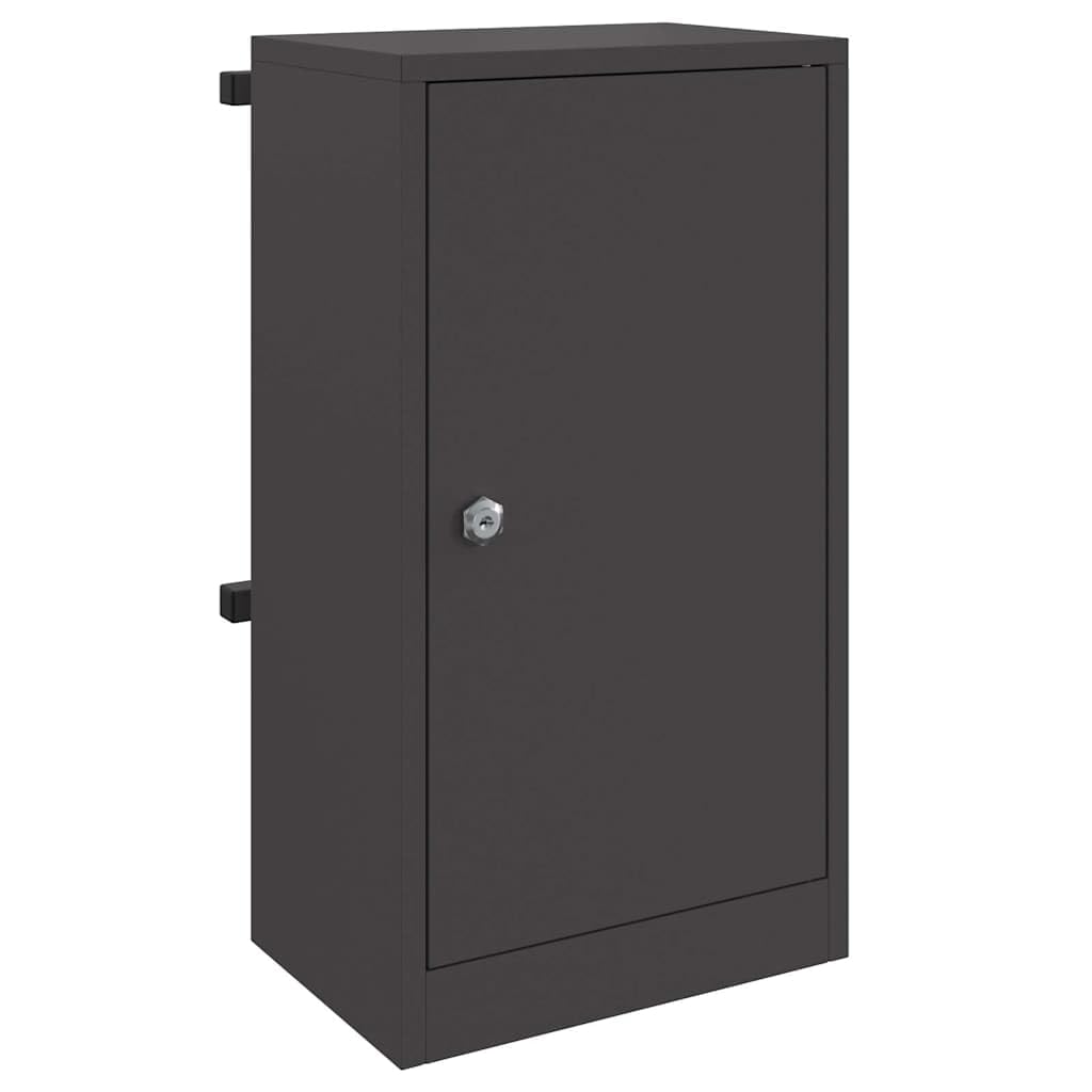 vidaXL Buzón con Almacenamiento con Puerta Negro 30 x 20 x 55 cm Acero