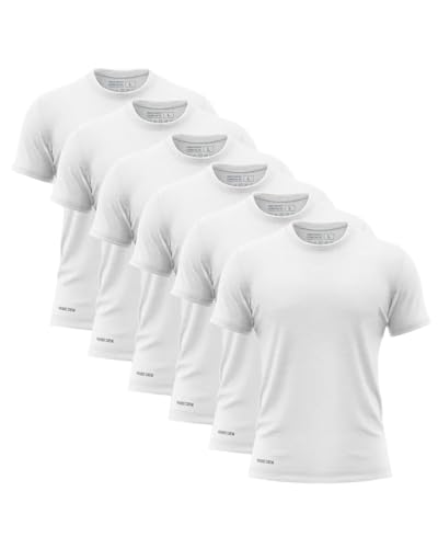 White Core T-Shirt 6 Pack – Soft Fitted Crew Neck Tee for Men & Women – Premium Cotton Short Sleeve