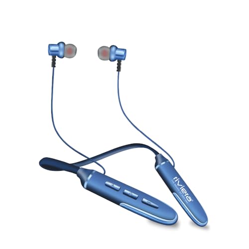 Image of Riviera Zackpot Bluetooth Earphones Wireless, 55 Hours Playtime in Ear Neckband, BT V5.2 with Microphone, Magnatic Earbuds, Sweatproof Deep Bass, Type C Interface - Blue.