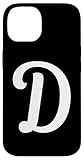 black white Monogram D Initial Capital Letter D Gifts Phone Case for iPhone 14