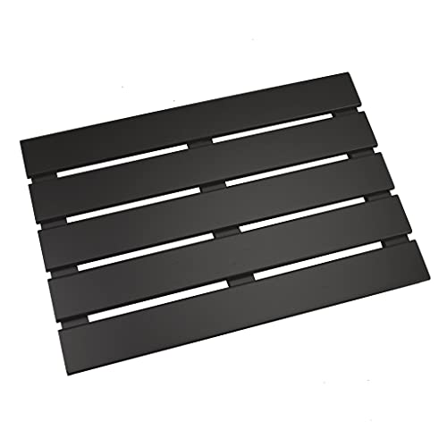 SMIBUY Tapis de Bain en Bambou antidérapant pour Un Usage intérieur ou extérieur 50 x 33 cm Noir