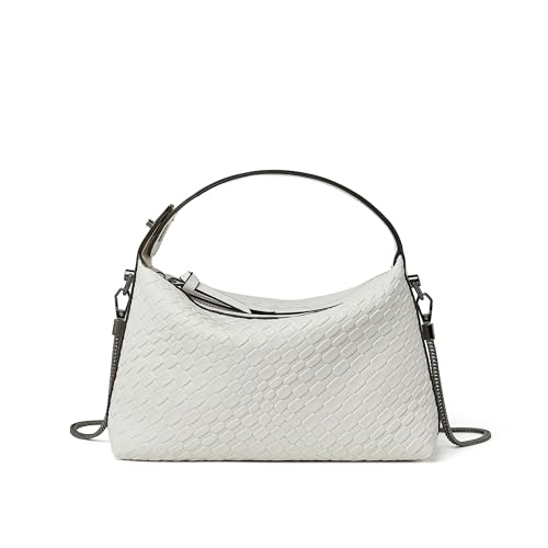 DORIS&JACKY Small Hand Tote Handbag For Women Designer Vegan Top Handle Crossbody Purse With Metal Chain Strap