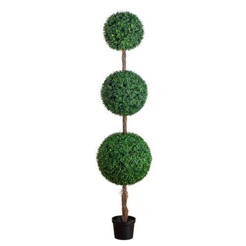 Image of Nearly Natural 7ft UV Resistant Artificial Triple Ball Boxwood Topiary Tree (Indoor /Outdoor)