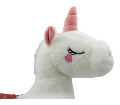 Image of Tickles Rainbow Wings Unicorn Horse Soft Stuffed Plush Animal Toy for Kids Birthday Gifts (Size: 40 cm Color: White)