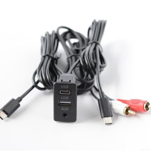 Cable adaptador de interfaz de audio USB + AUX para el salpicadero del coche, extensión de 145 cm, carcasa ABS, compatible con instalación de consola central del vehículo