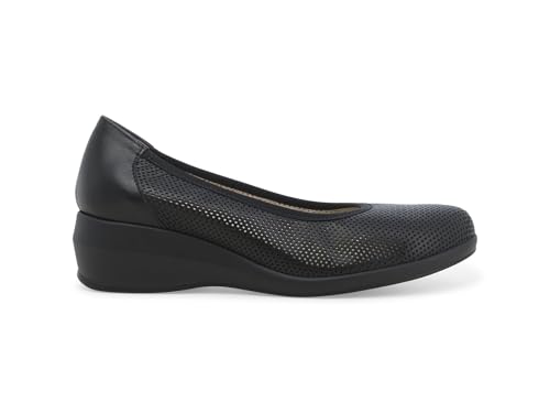 Décolleté en cuir noir pour le bureau Melluso coin confortable
