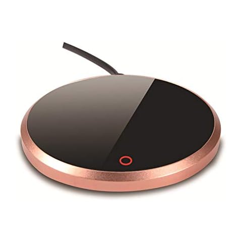 Coffee Mug Warmer, Automatic Shut Off to Keep Temperature Up to 131℉/ 55℃,Electric Beverage Warmer,Electric Cup Warmer Plate for Heating Tea, Water, Cocoa, Milk-Cup for Home & Office Use (Gold) Cover
