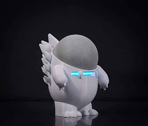 Suporte Splin de Mesa compatível com Echo Dot 4 ou 5 modelo Dino Echosaurus (branco)