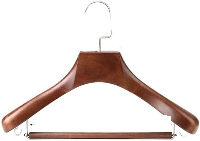 Suit Hangers Beech Wood Wide Shoulder Large Clothes Wooden Suit Hanger Clothing Store(A Lotus Dark x5)