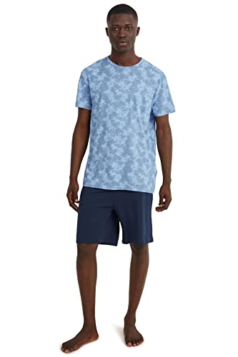 C&A Herren Shorty Set|2er Pack Regular Fit Bedruckt|Unifarben blau XL