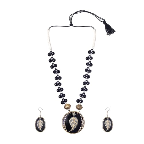 Image of AAKRITI ART CREATIONS Handcrafted Women's Jewelry Set - Ethnic Necklace and Earrings, Fashion Accessories for Special Occasions & Celebrations