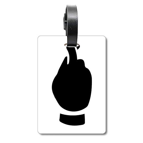 Étiquette d'identification pour valise bagage noir voyage silhouette accessoire