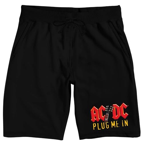 ACDC Plug Me In Men's Black Sleep Pajama Shorts