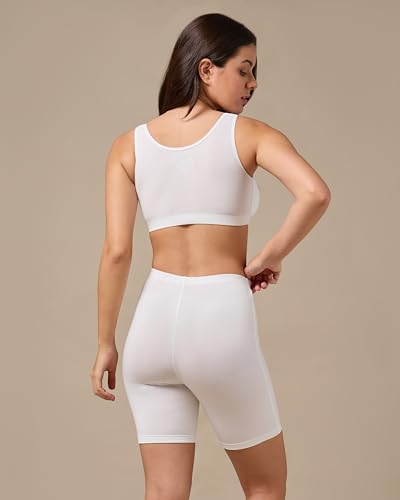 Image of URBAN ADVENTURE High Coverage Premium Cotton Spandex Mid Waist Elastane Stretch Shorties - Gym -Cycling Shorts /Tights for Women