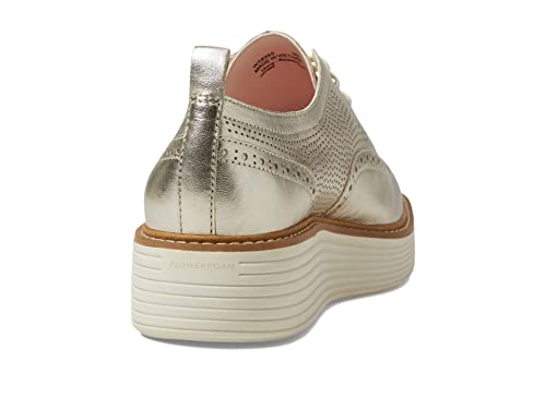 Cole Haan Cole Haan Women's Originalgrand Platform Wingtip Oxfords, Gold Talca/Ivory, 10-B US