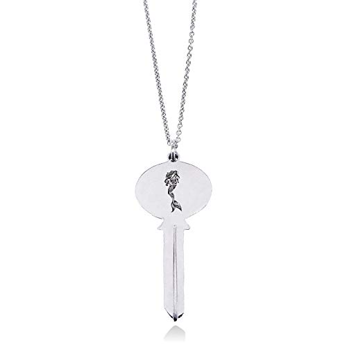 Tioneer Stainless Steel Alluring Mermaid Oval Head Key Charm Pendant Necklace