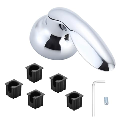 1046987 Shower Faucet Handle Replace For Kohler 1046987 With 5 Pcs 1060514 Handle Insert and The Matching Screw Wrench Polished Chrome