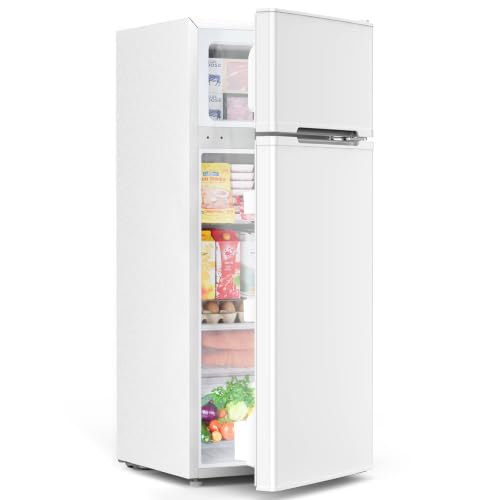 Image of COWSAR 2.45 Cu.Ft Mini Fridge with Freezer, 2 Reversible Door Compact Office Refrigerator with 2 Removable Shelves, Energy Efficient Commercial Dorm Fridge for Bedroom, Office, Apartment, White