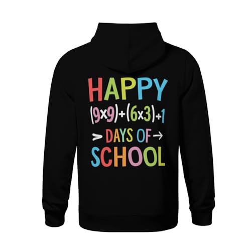Kids Funny Math Teacher Math Formula 100 Days Of School 100th Day Boys Girls Lightweight Kangaroo Pocket Fleece Hoodies3